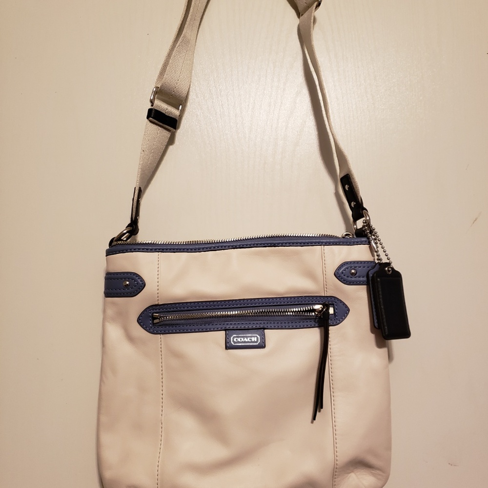 Coach White Leather Cross Body Bag